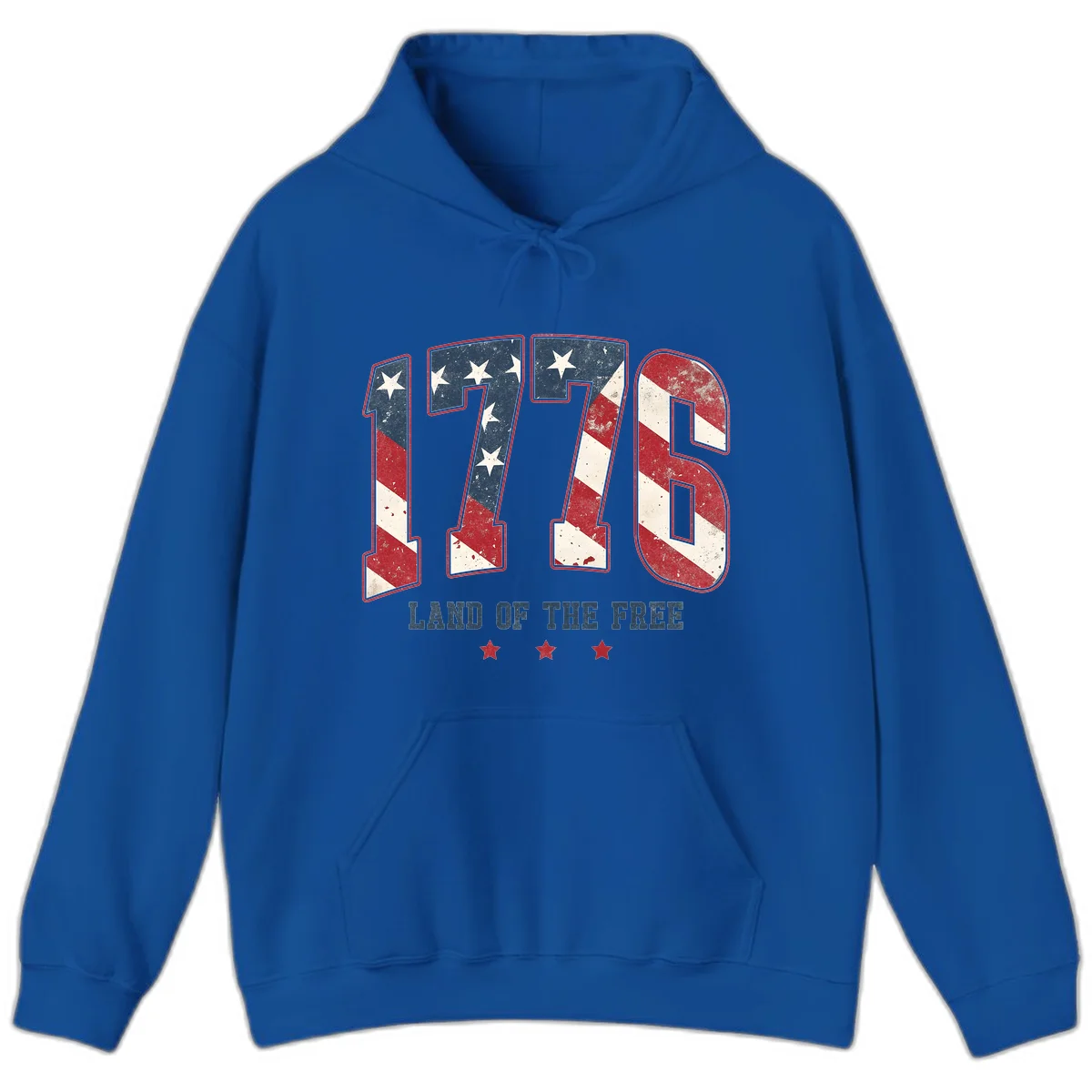 Vintage 1776 Land Of The Free Hoodie in Royal