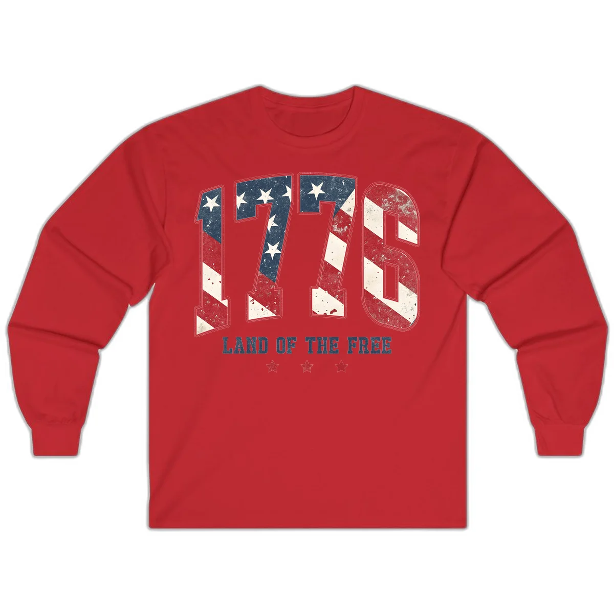 Vintage 1776 Land Of The Free Long Sleeve in Red