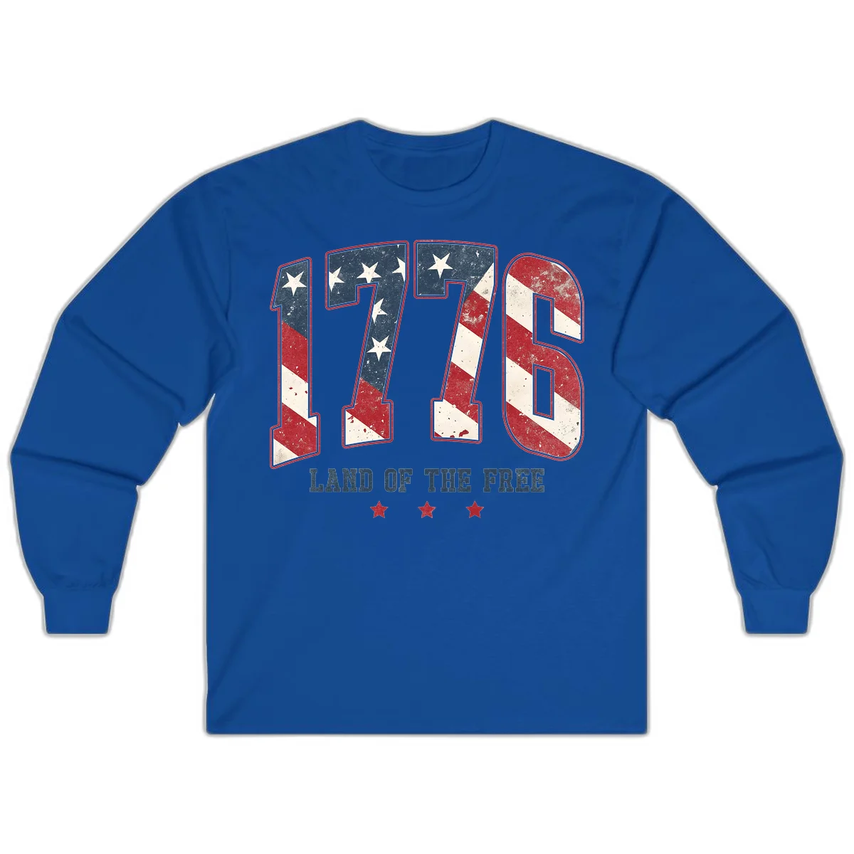 Vintage 1776 Land Of The Free Long Sleeve in Royal