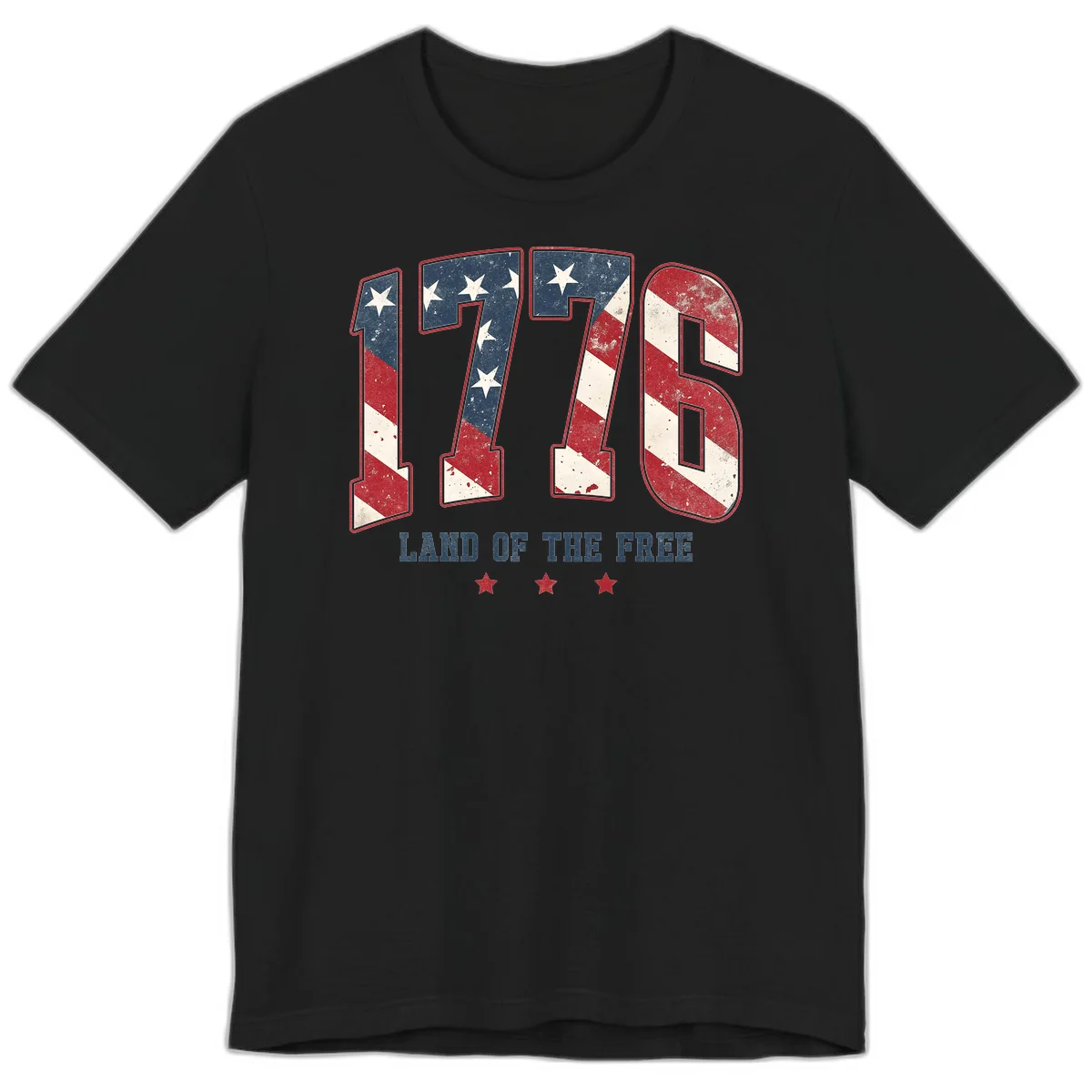 Vintage 1776 Land Of The Free Premium T-Shirt in Black