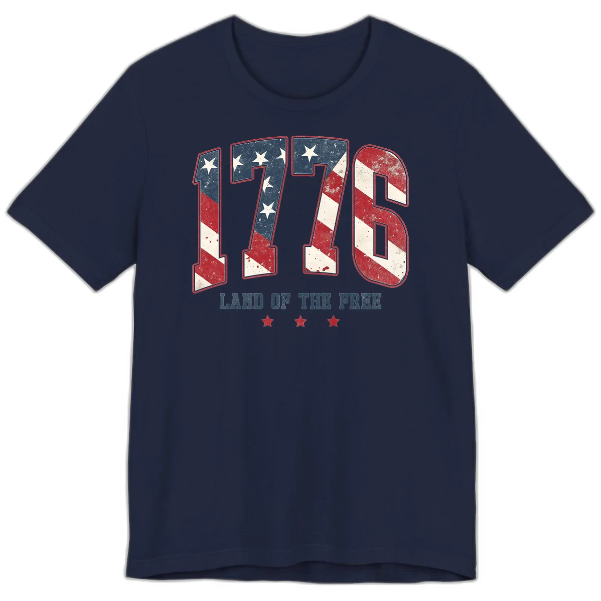 Vintage 1776 Land Of The Free Premium T-Shirt in Navy