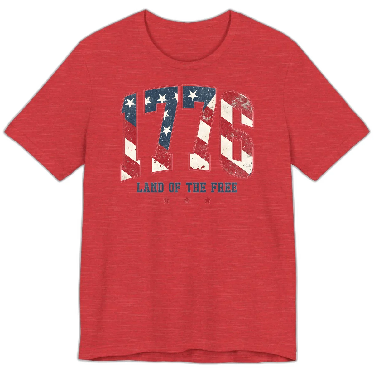 Vintage 1776 Land Of The Free Premium T-Shirt in Heather Red