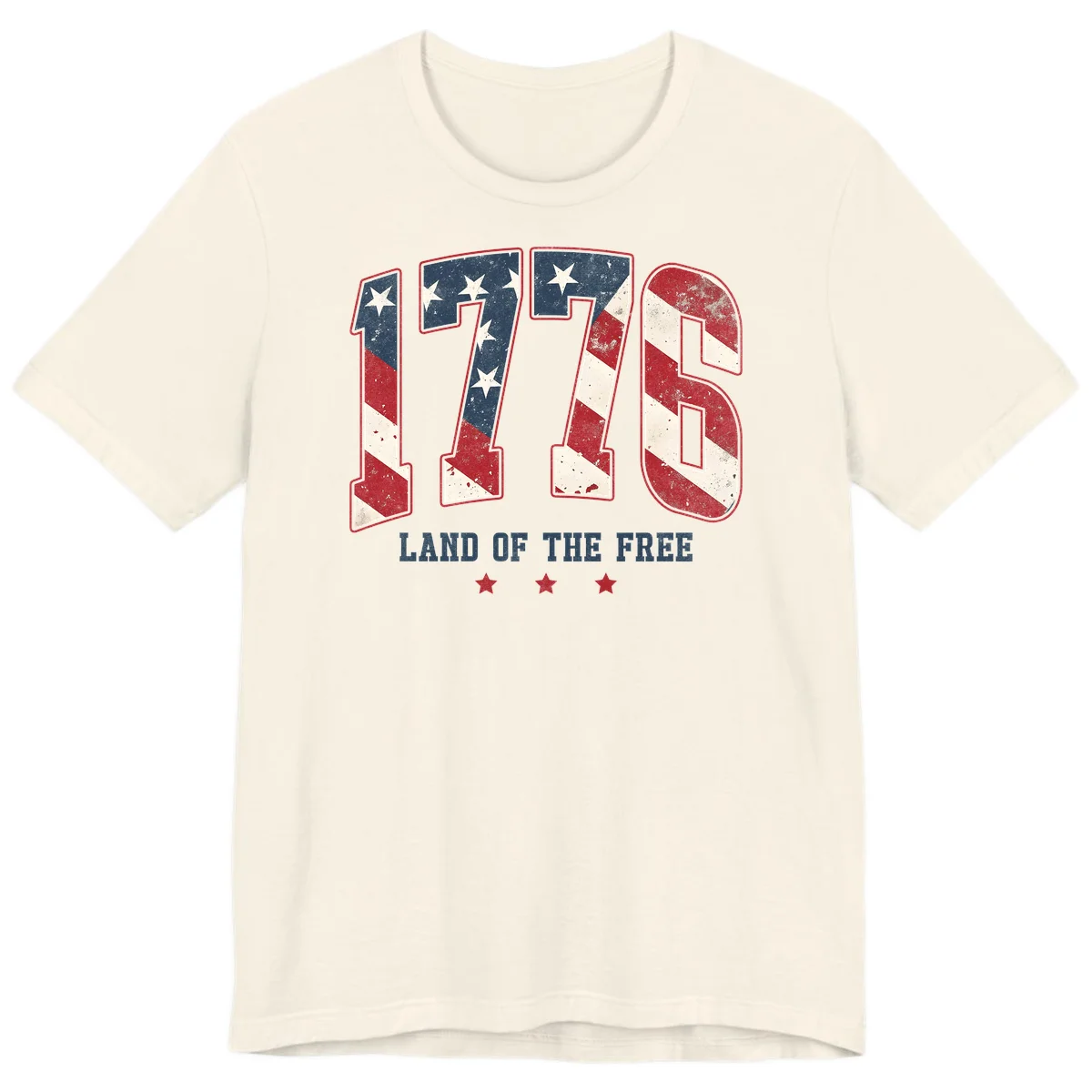 Vintage 1776 Land Of The Free Premium T-Shirt in Natural