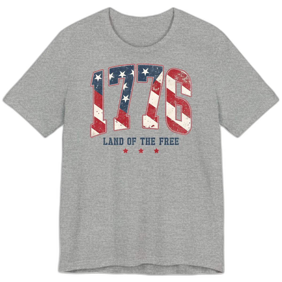 Vintage 1776 Land Of The Free Premium T-Shirt in Athletic Heather