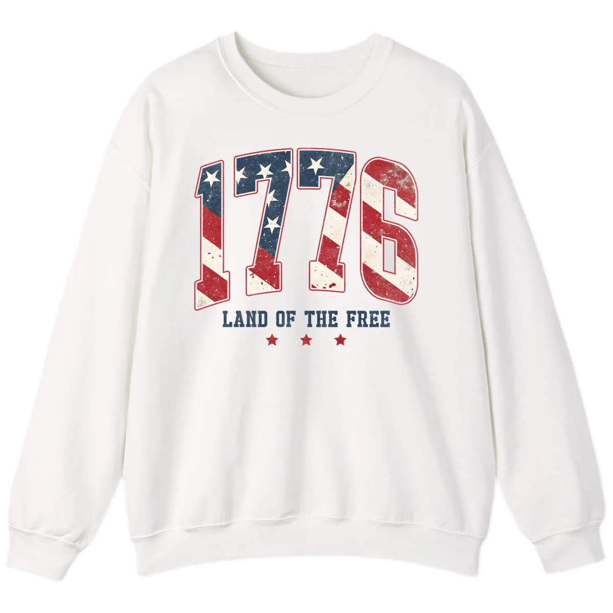 Vintage 1776 Land Of The Free Sweatshirt in White