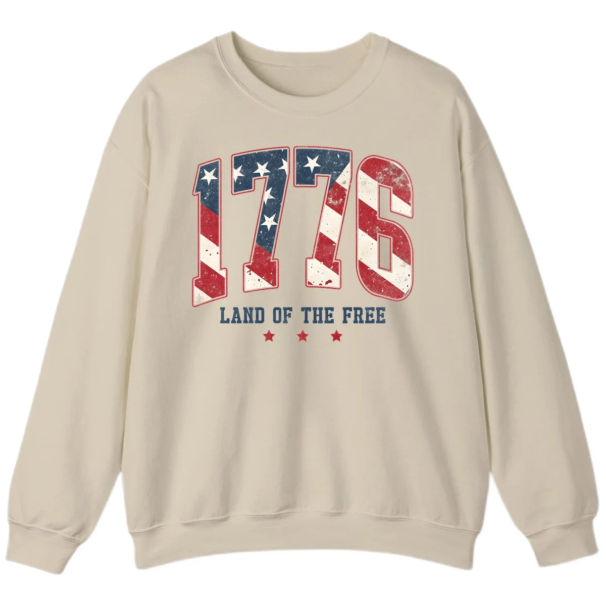 Vintage 1776 Land Of The Free Sweatshirt in Sand
