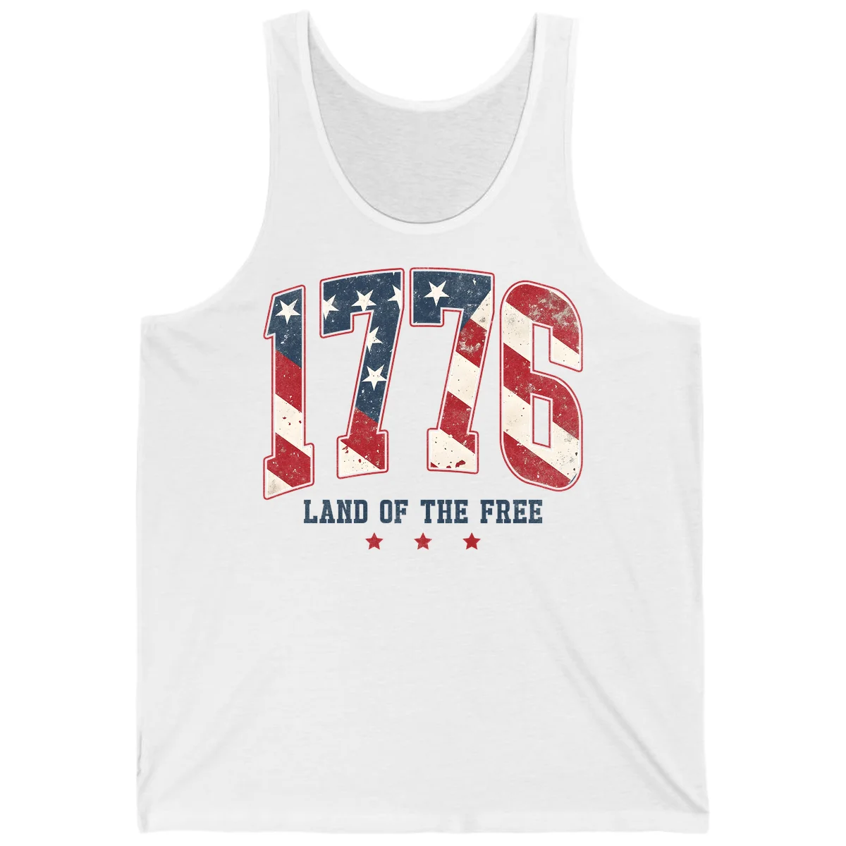 Vintage 1776 Land Of The Free Tank in White