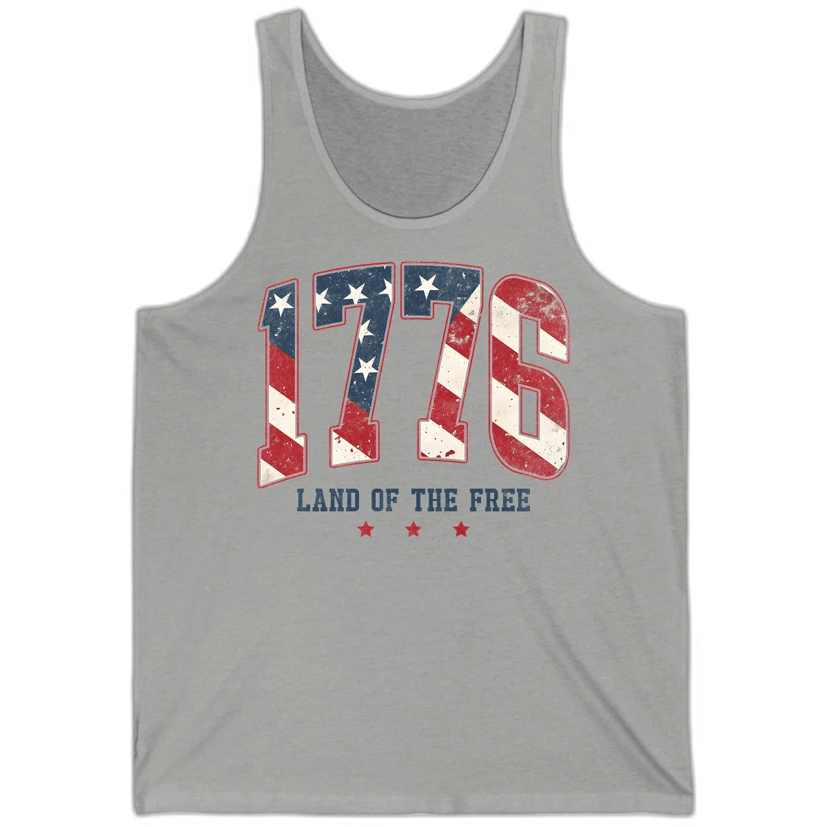 Vintage 1776 Land Of The Free Tank in Athletic Heather