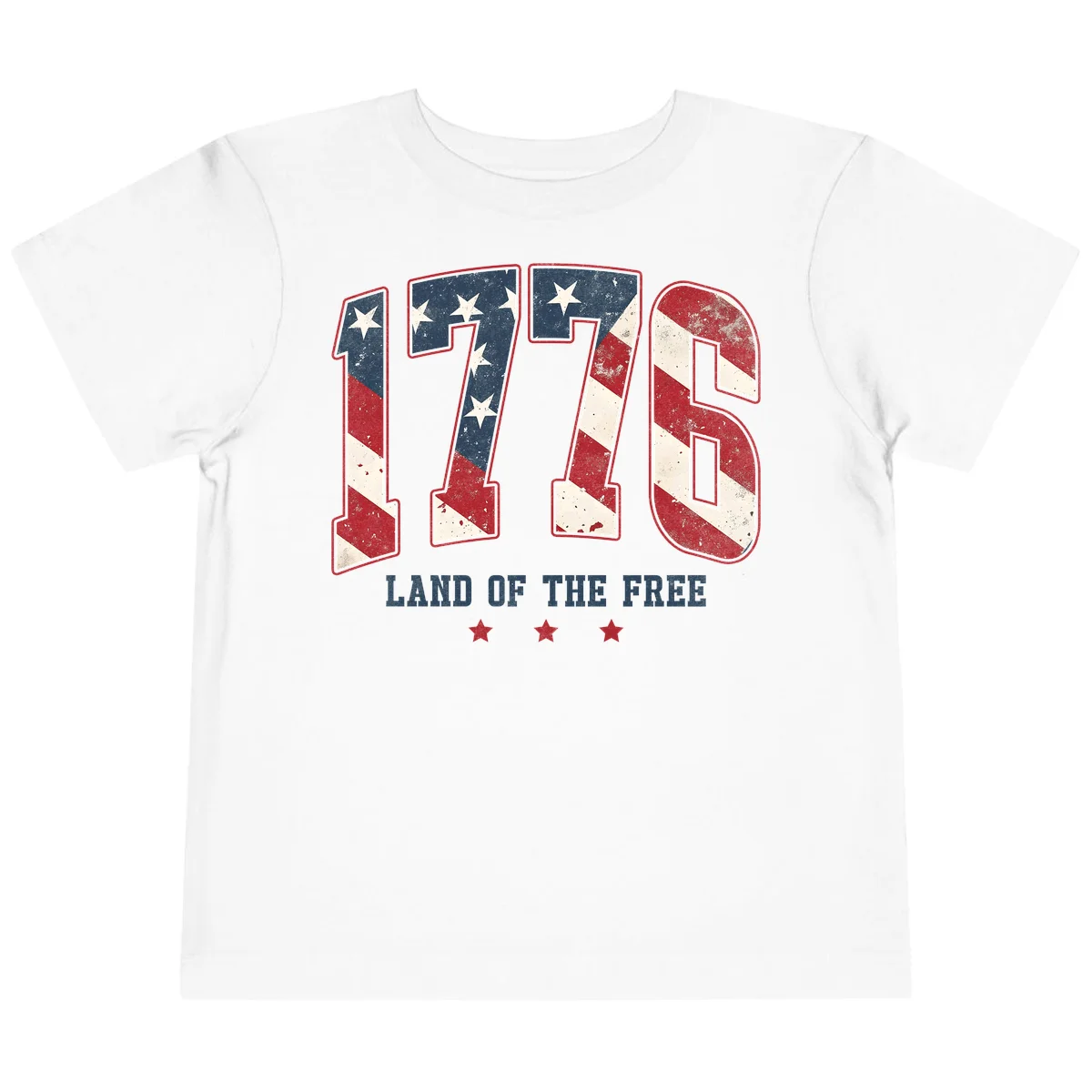 Vintage 1776 Land Of The Free Toddler T-Shirt in White