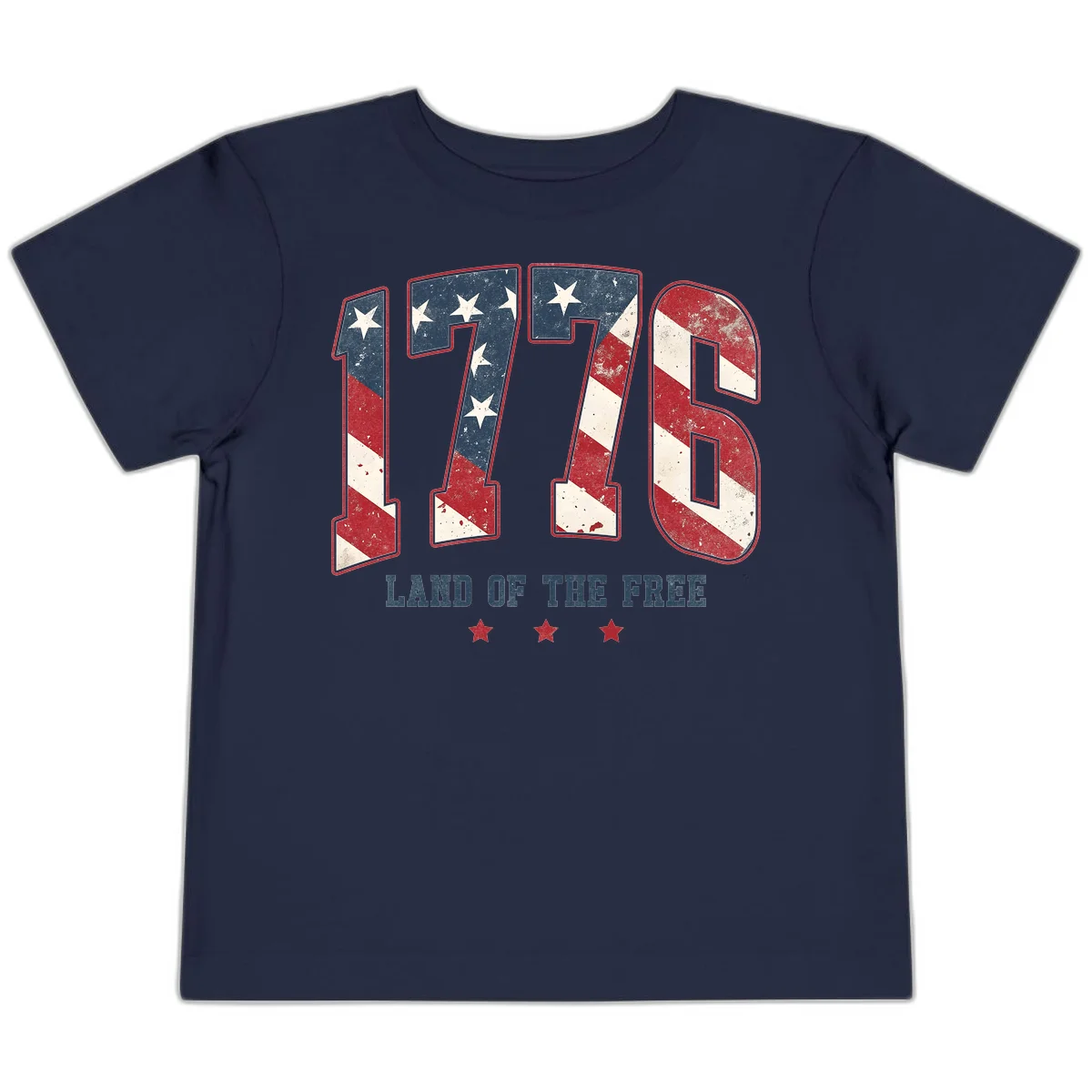 Vintage 1776 Land Of The Free Toddler T-Shirt in Navy