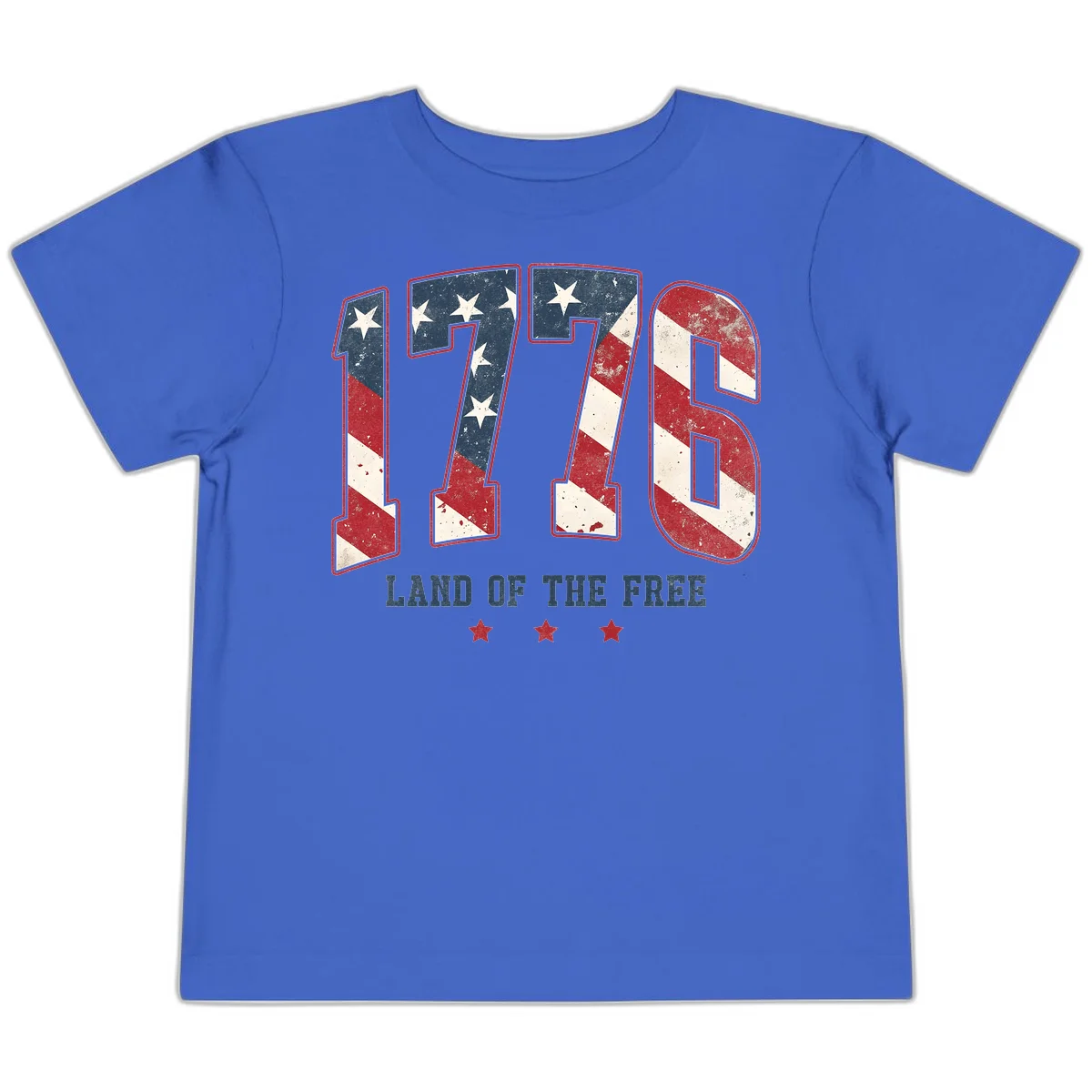 Vintage 1776 Land Of The Free Toddler T-Shirt in True Royal
