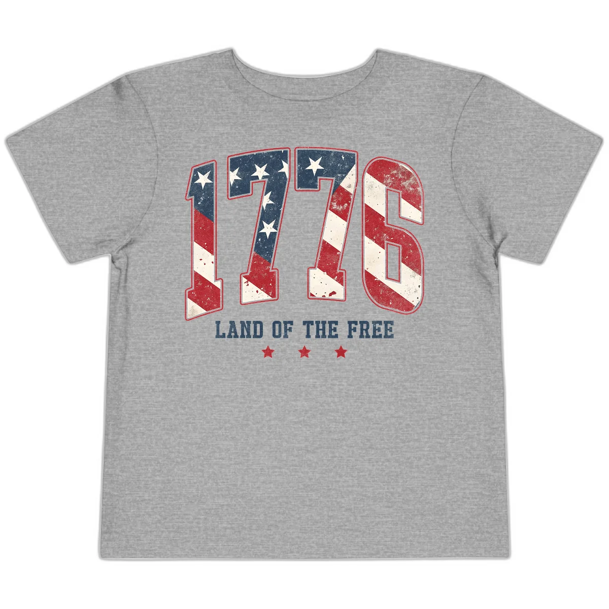Vintage 1776 Land Of The Free Toddler T-Shirt in Athletic Heather