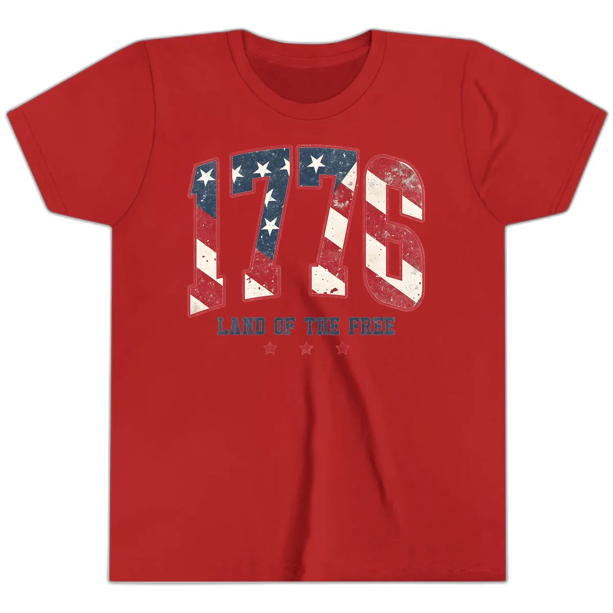 Vintage 1776 Land Of The Free Youth T-Shirt in Red