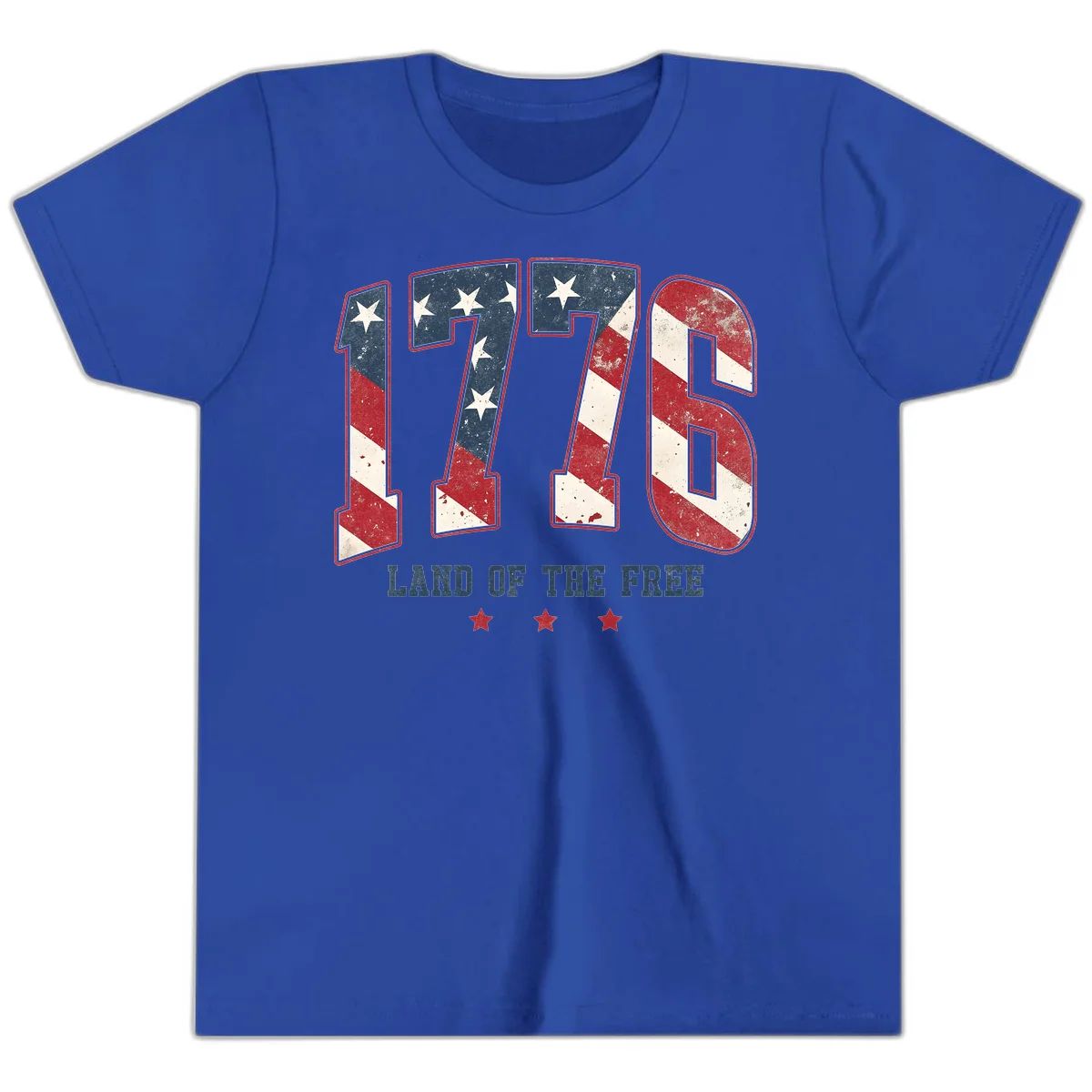 Vintage 1776 Land Of The Free Youth T-Shirt in True Royal