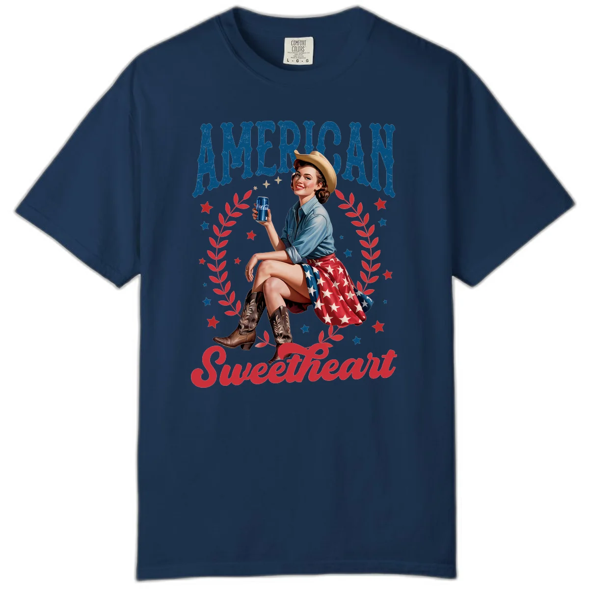 American Sweetheart Pin-Up Comfort Color in Navy