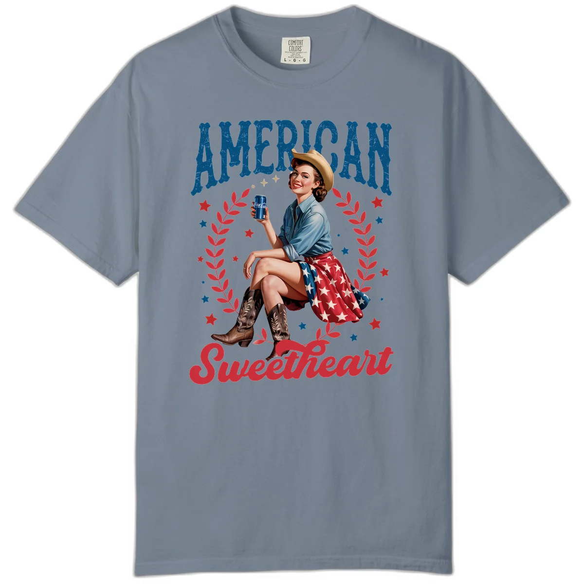 American Sweetheart Pin-Up Comfort Color in Blue Jean