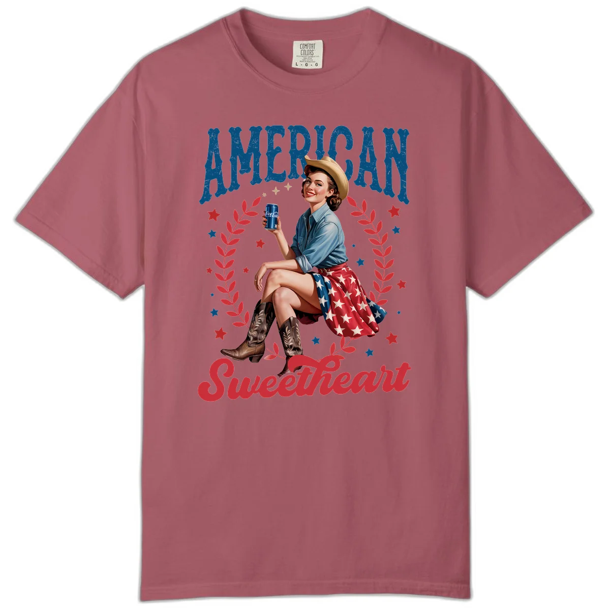 American Sweetheart Pin-Up Comfort Color in Crimson