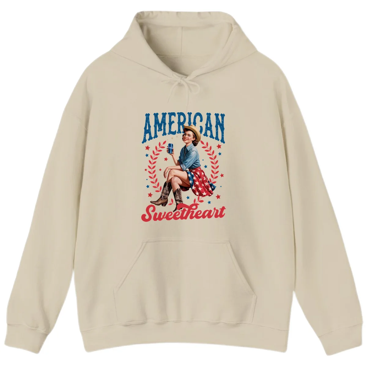 American Sweetheart Pin-Up Hoodie in Sand