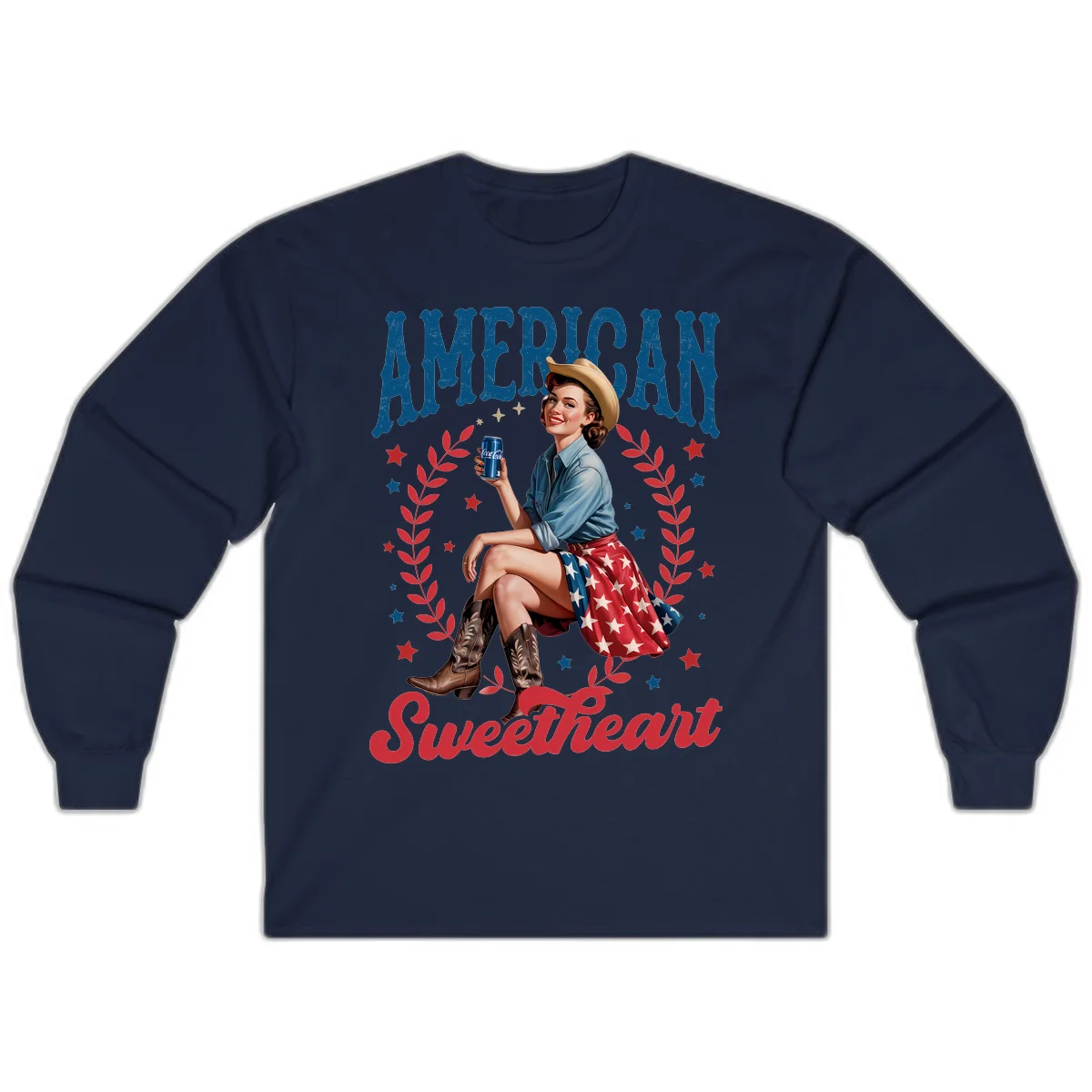 American Sweetheart Pin-Up Long Sleeve in Navy