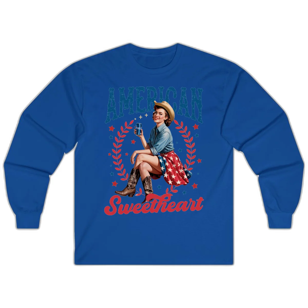 American Sweetheart Pin-Up Long Sleeve in Royal