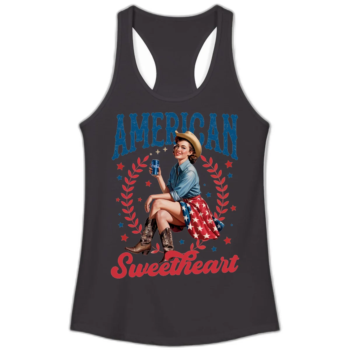 American Sweetheart Pin-Up Ladies Tank in Black