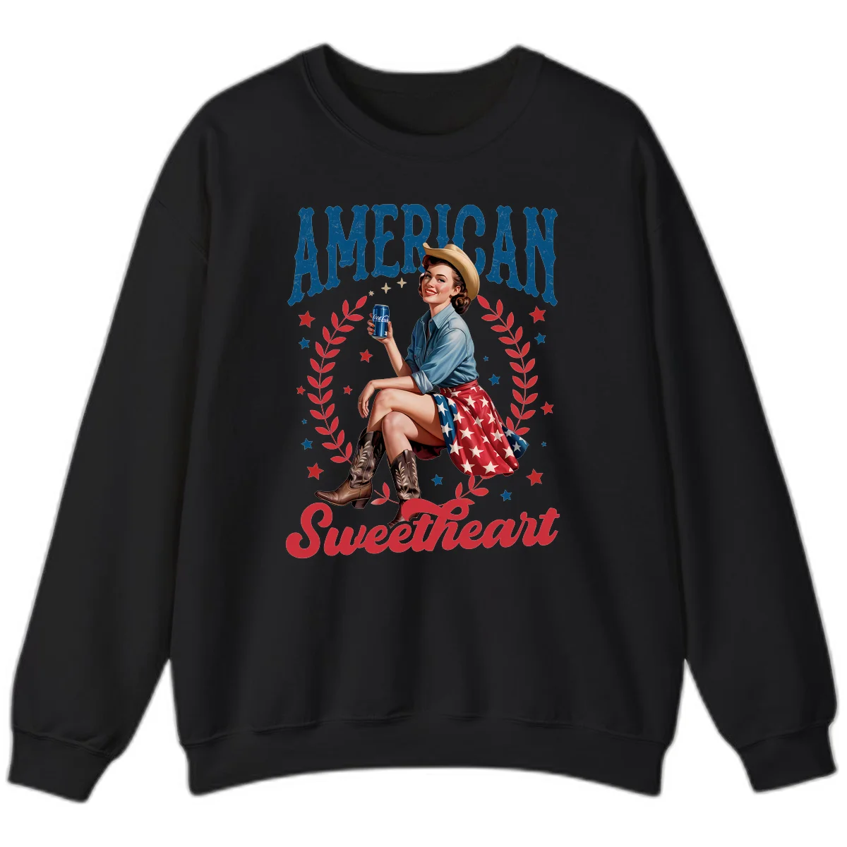 American Sweetheart Pin-Up Sweatshirt in Black