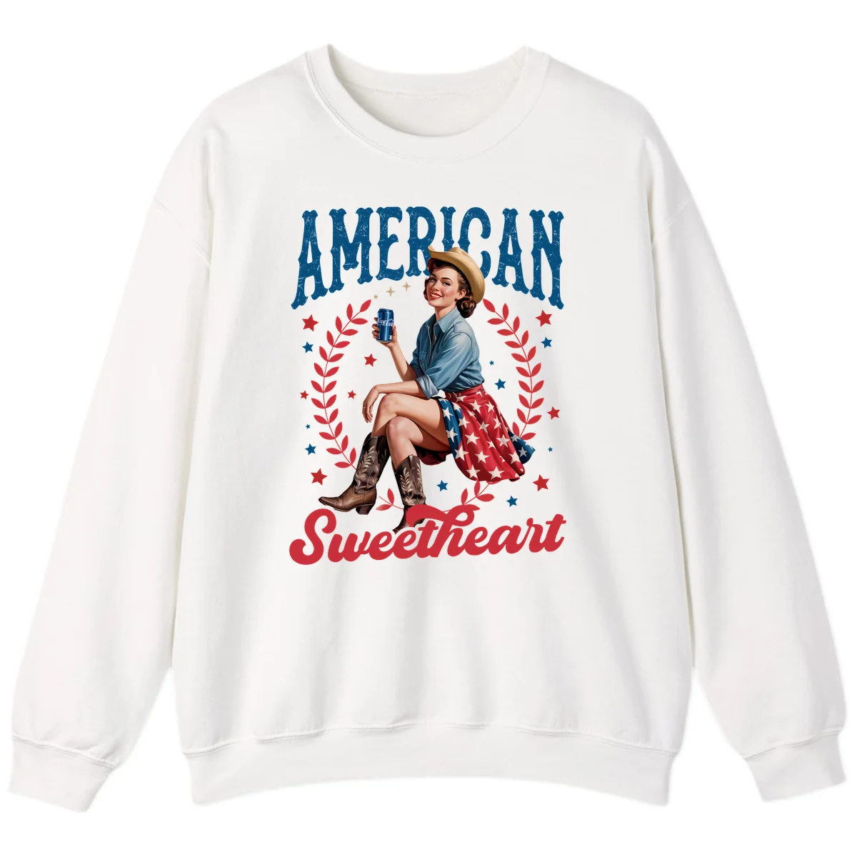 American Sweetheart Pin-Up Sweatshirt in White