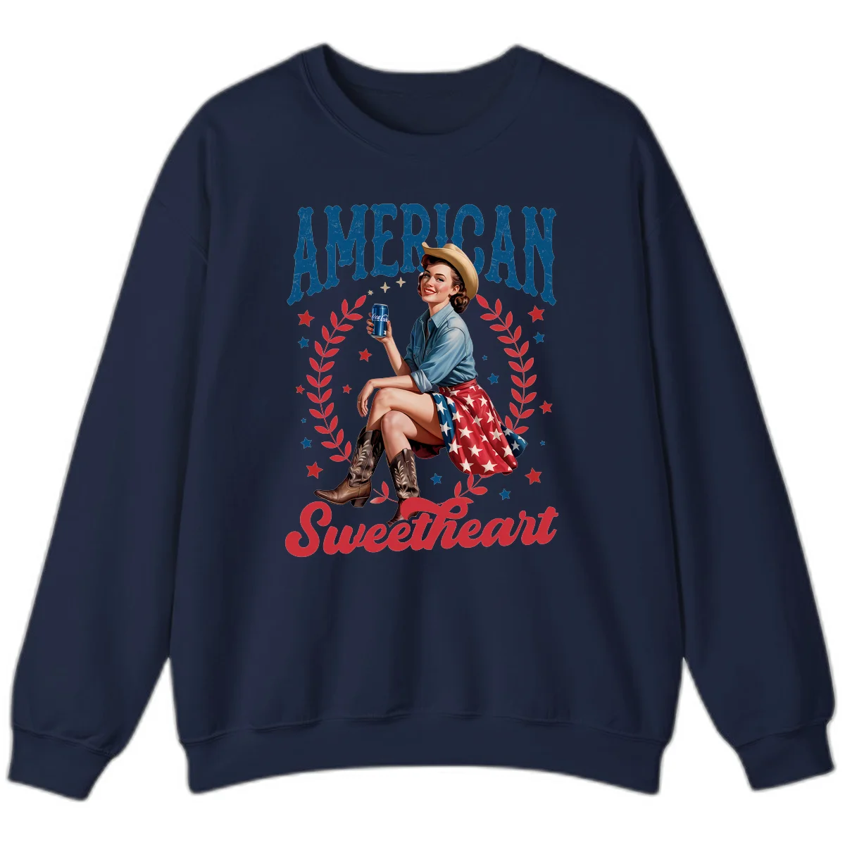 American Sweetheart Pin-Up Sweatshirt in Navy