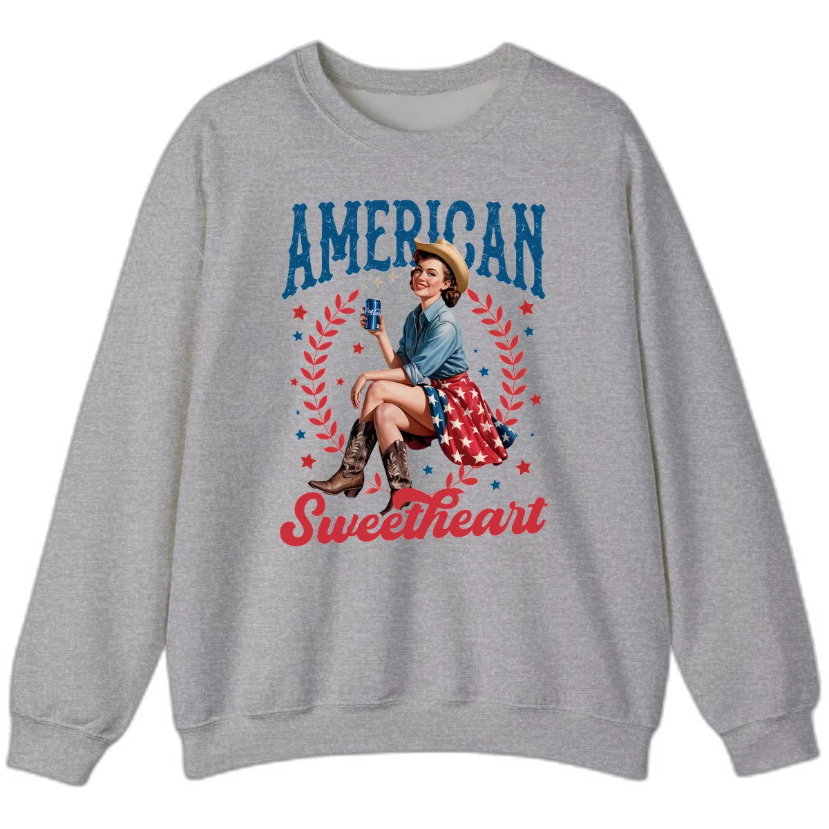 American Sweetheart Pin-Up Sweatshirt in Sport Grey