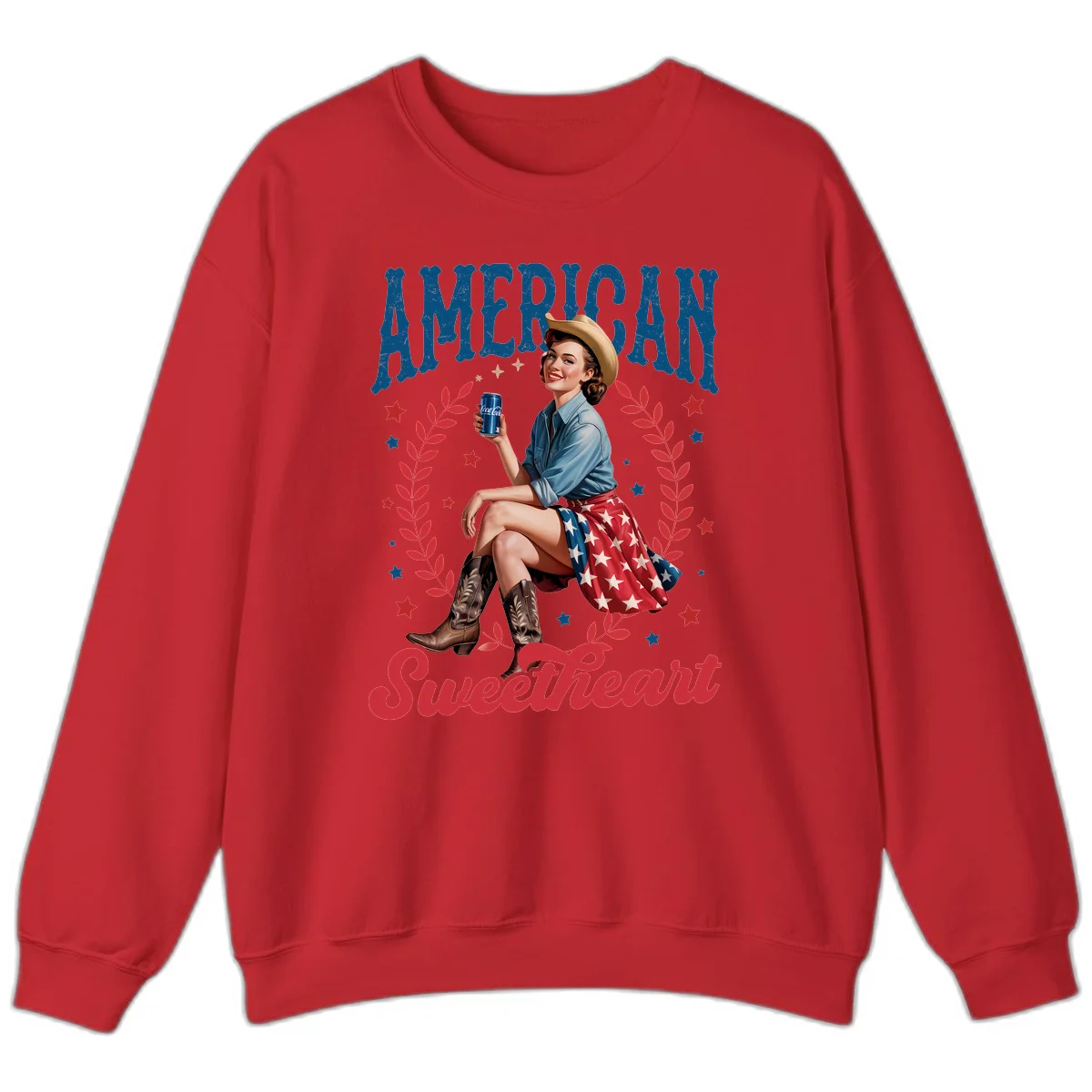 American Sweetheart Pin-Up Sweatshirt in Red