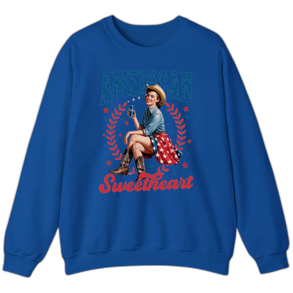 American Sweetheart Pin-Up Sweatshirt in Royal