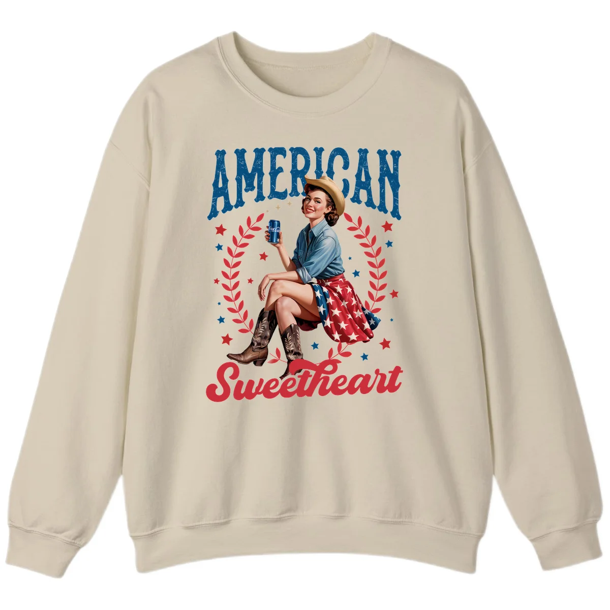 American Sweetheart Pin-Up Sweatshirt in Sand
