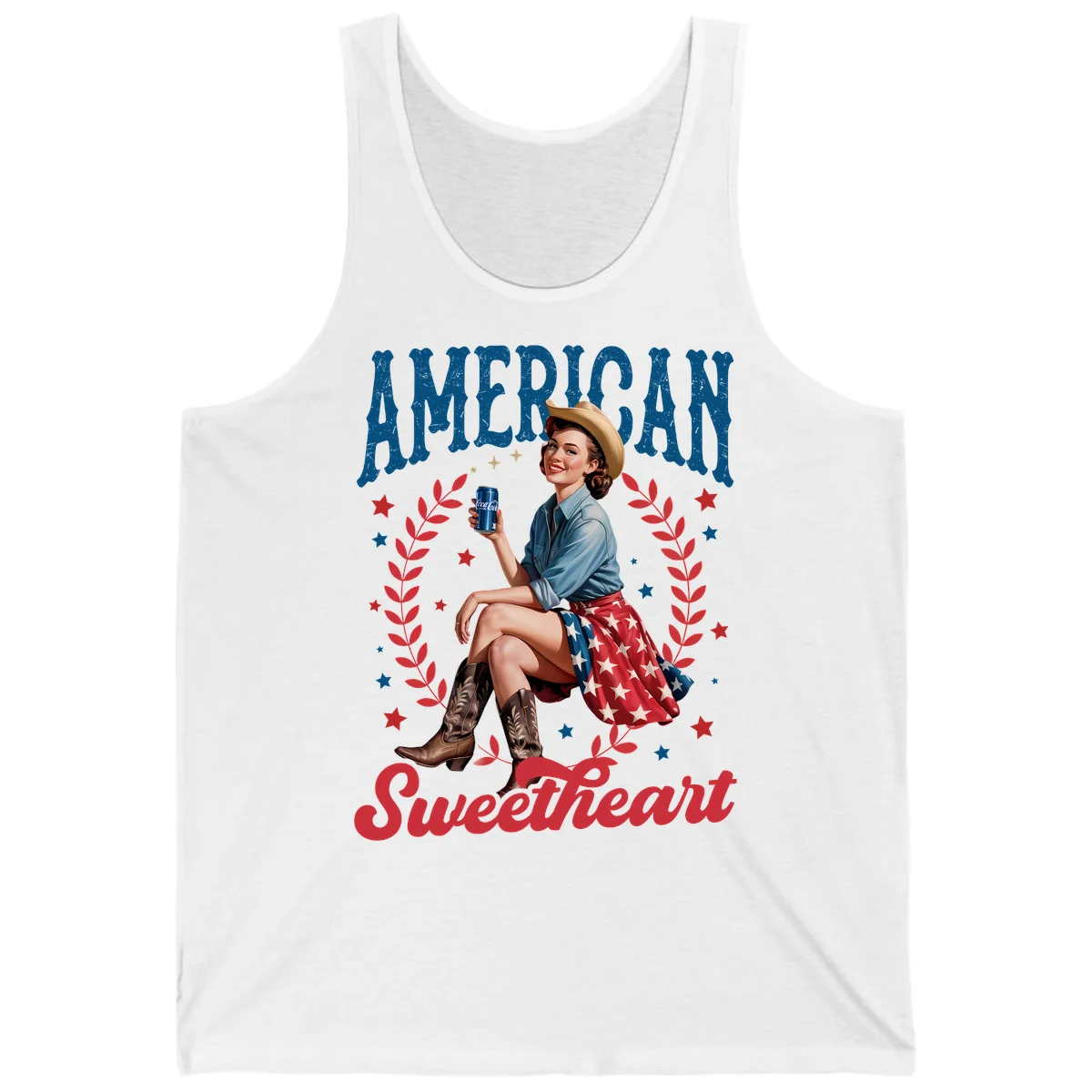 American Sweetheart Pin-Up Tank in White