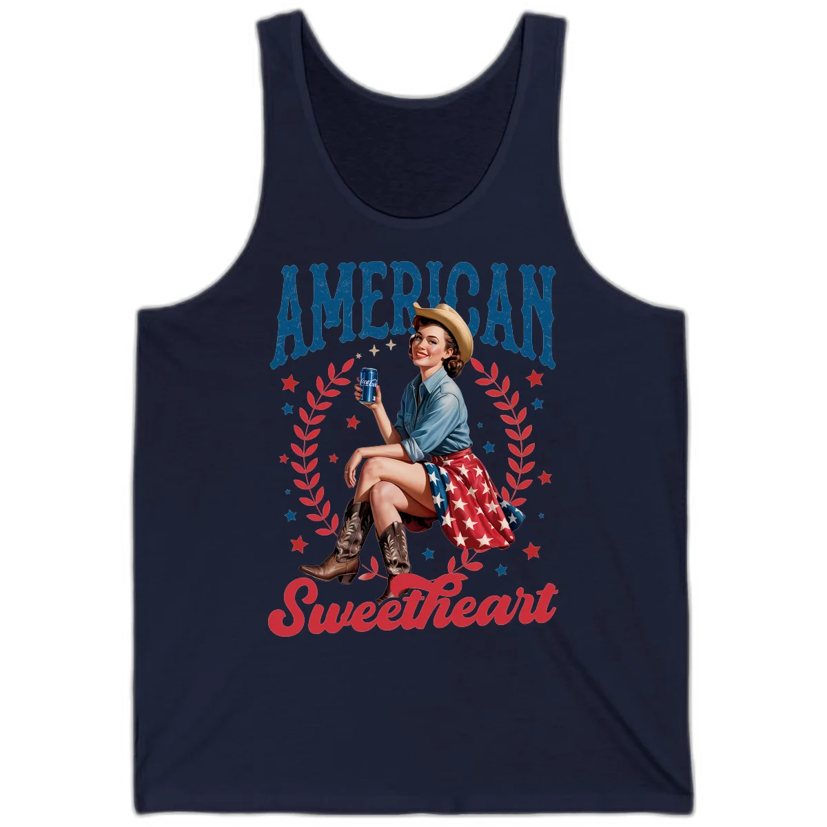 American Sweetheart Pin-Up Tank in Navy