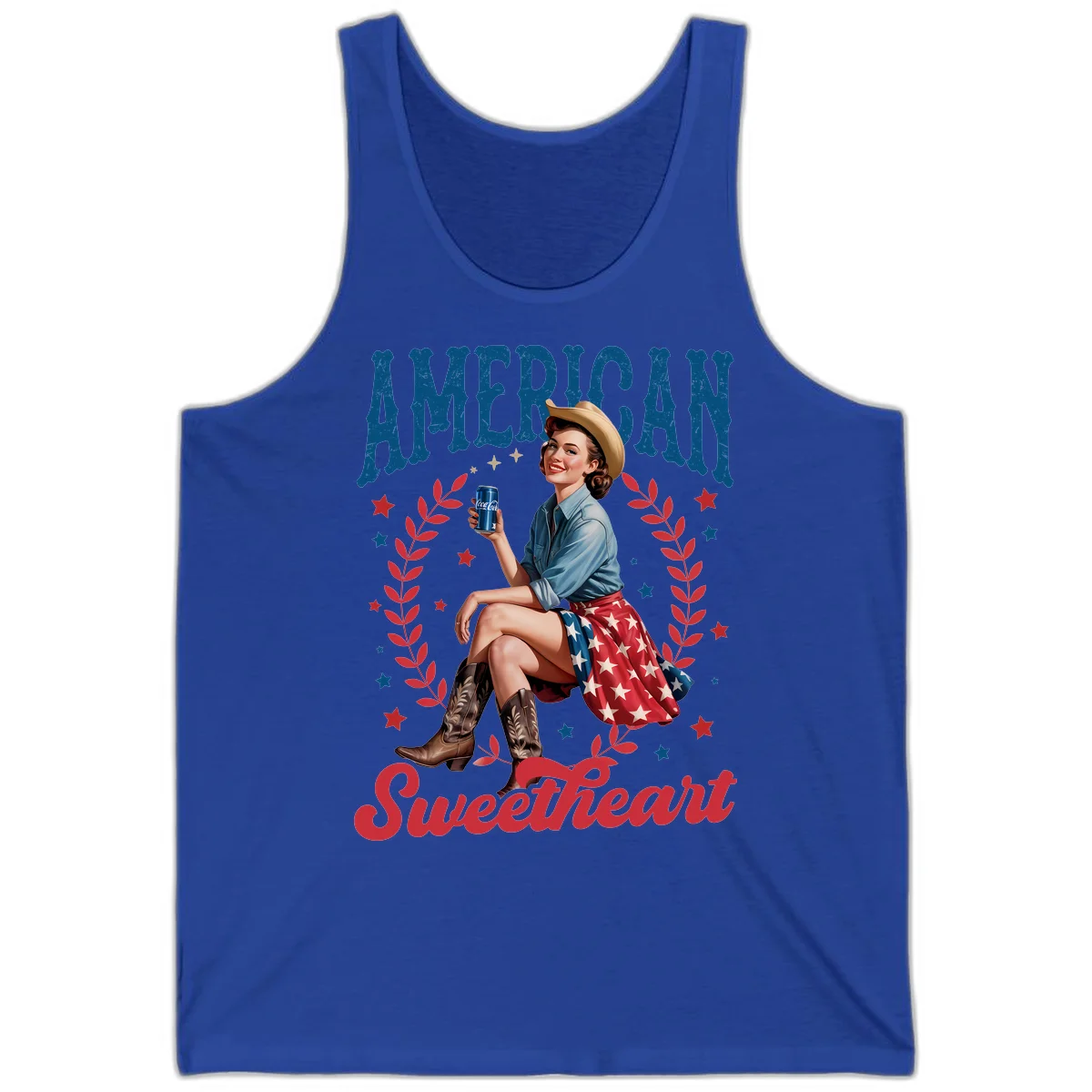 American Sweetheart Pin-Up Tank in True Royal