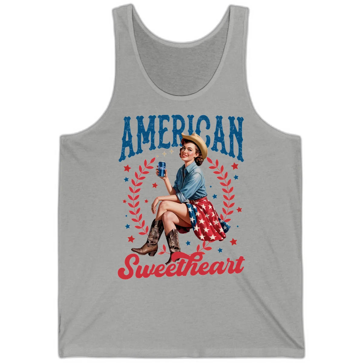 American Sweetheart Pin-Up Tank in Athletic Heather