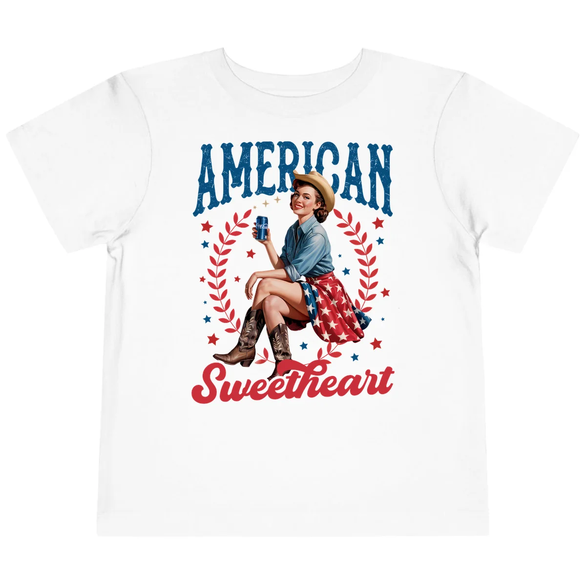 American Sweetheart Pin-Up Toddler T-Shirt in White