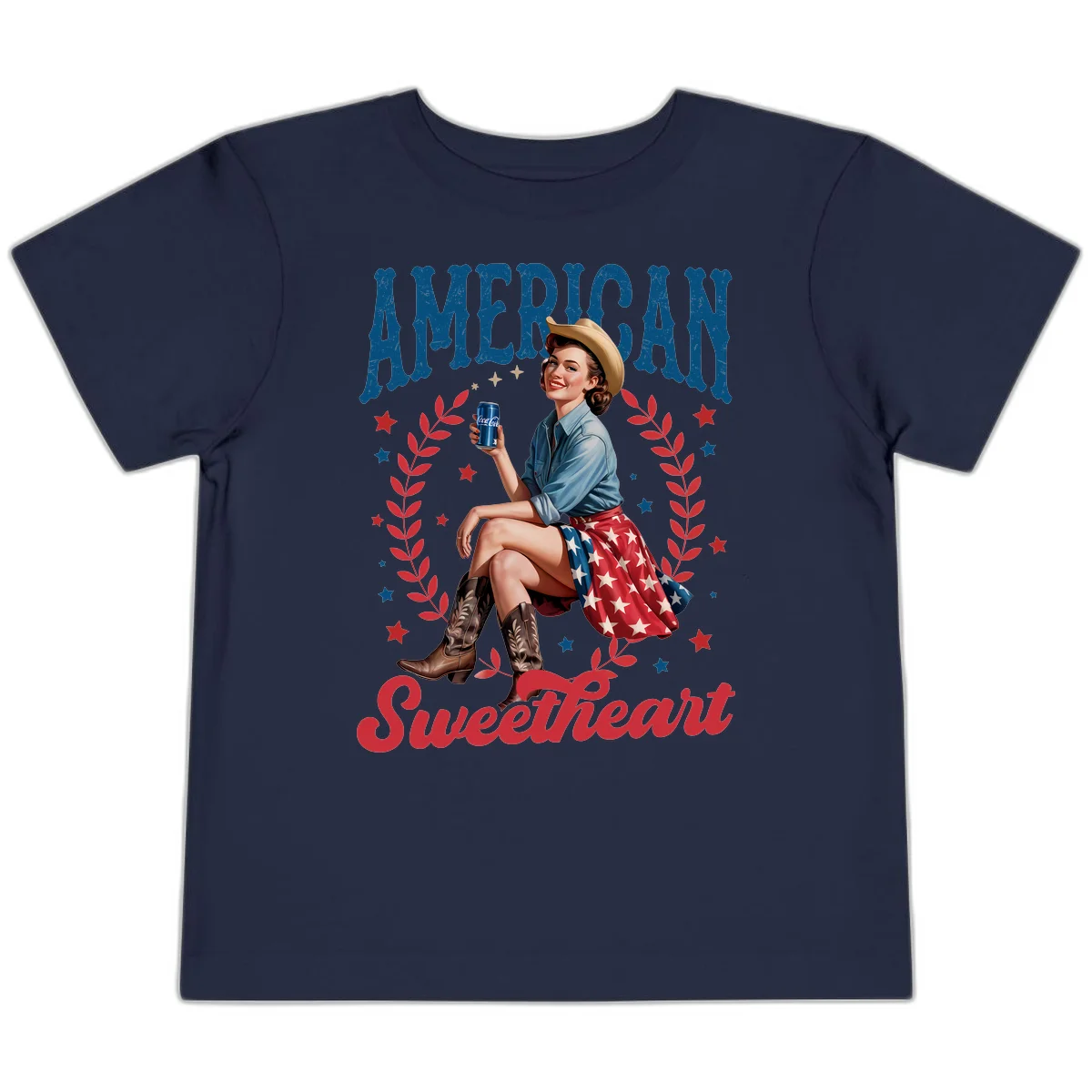 American Sweetheart Pin-Up Toddler T-Shirt in Navy