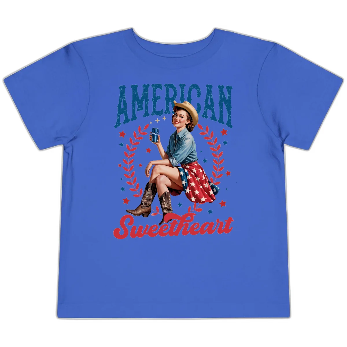American Sweetheart Pin-Up Toddler T-Shirt in True Royal