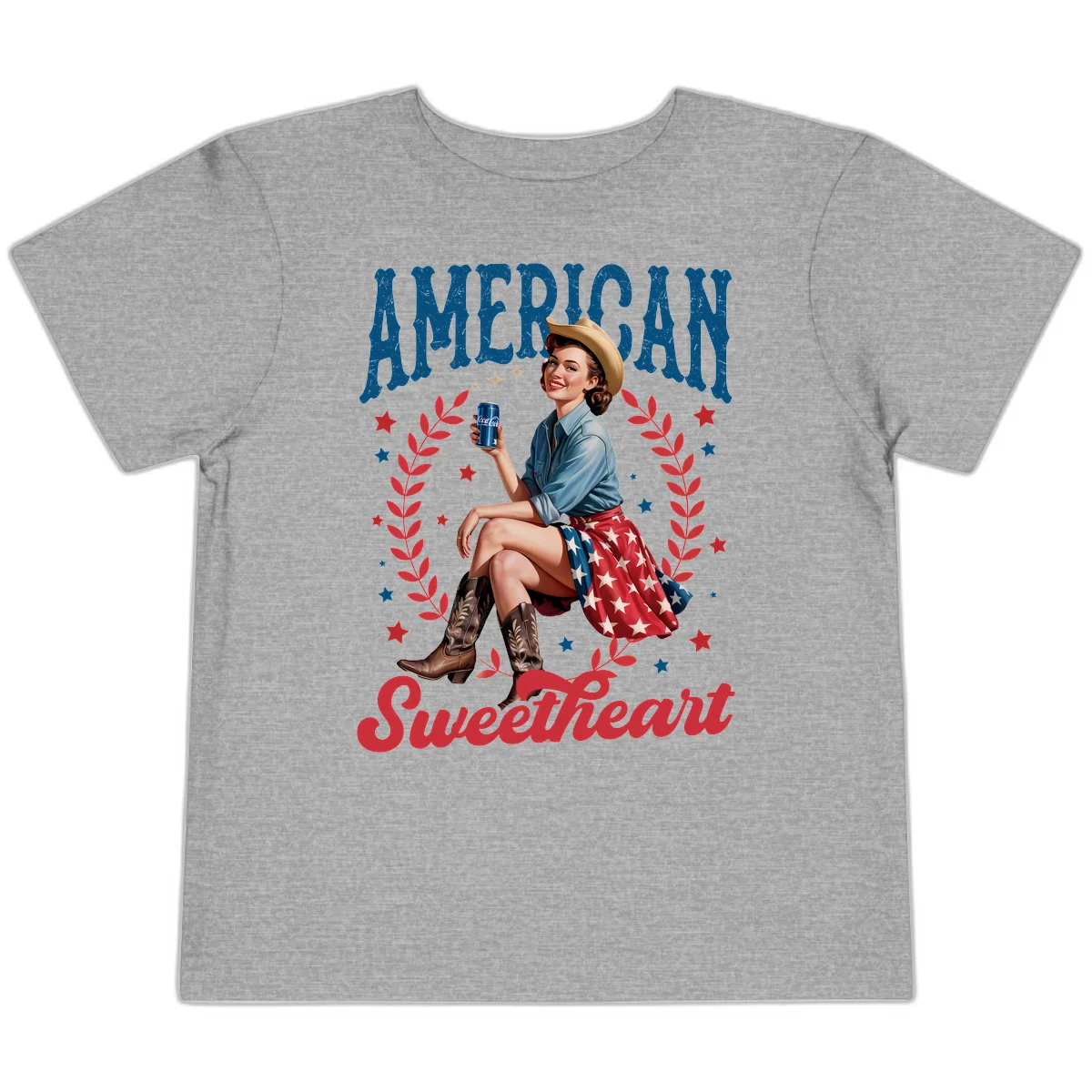 American Sweetheart Pin-Up Toddler T-Shirt in Athletic Heather