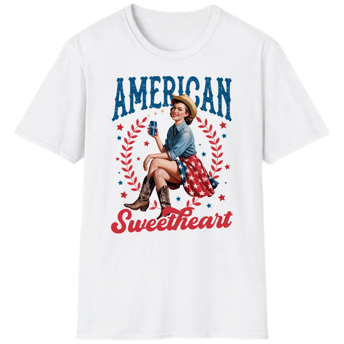 American Sweetheart Pin-Up T-Shirt in White