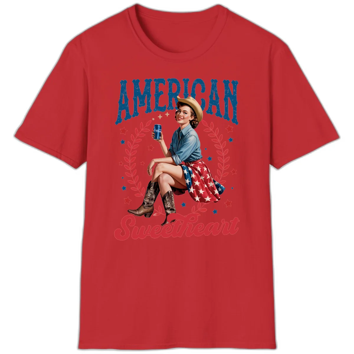 American Sweetheart Pin-Up T-Shirt in Red