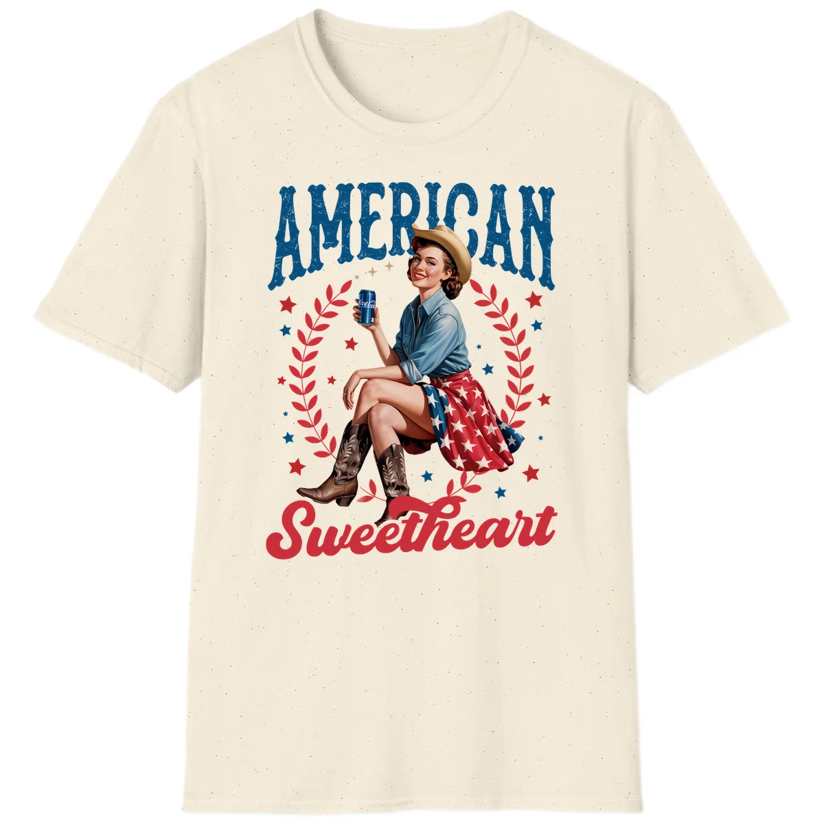 American Sweetheart Pin-Up T-Shirt in Natural