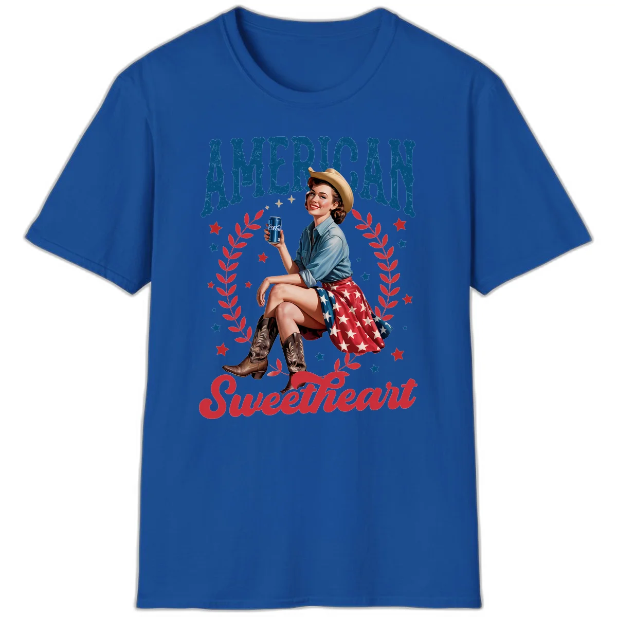 American Sweetheart Pin-Up T-Shirt in Royal