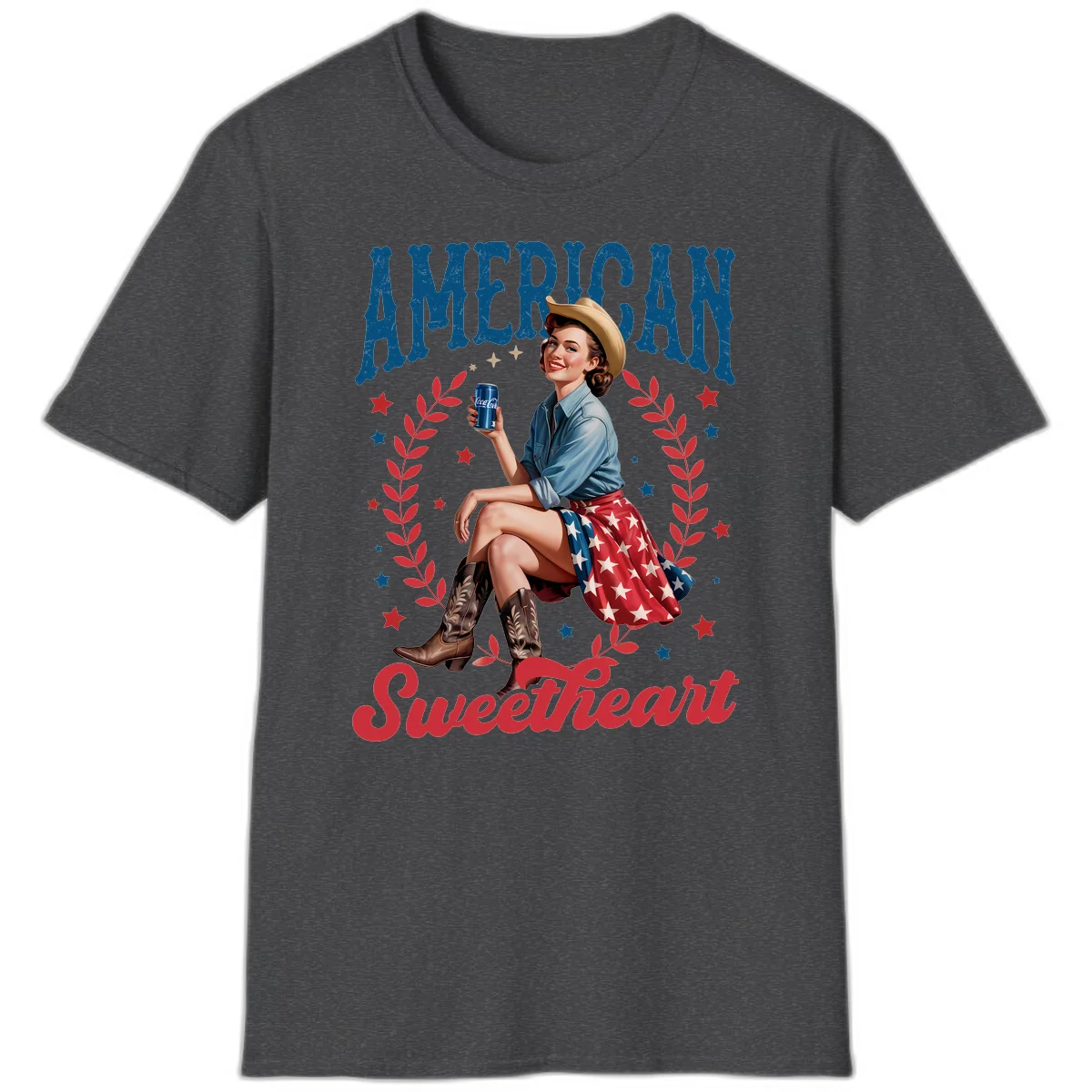 American Sweetheart Pin-Up T-Shirt in Dark Heather