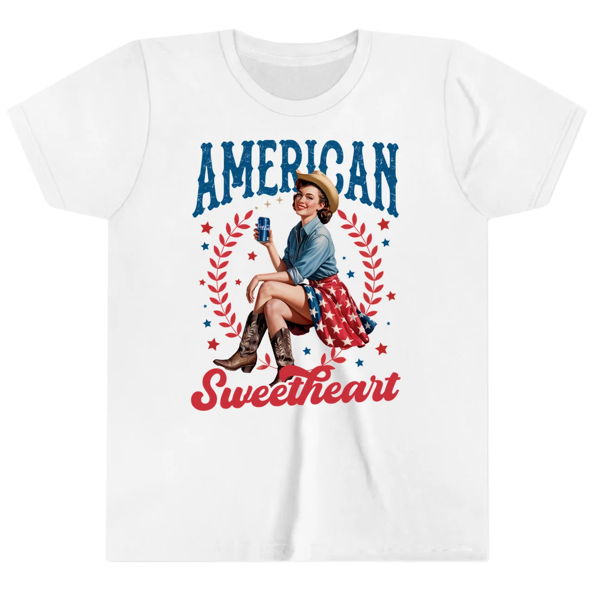 American Sweetheart Pin-Up Youth T-Shirt in White