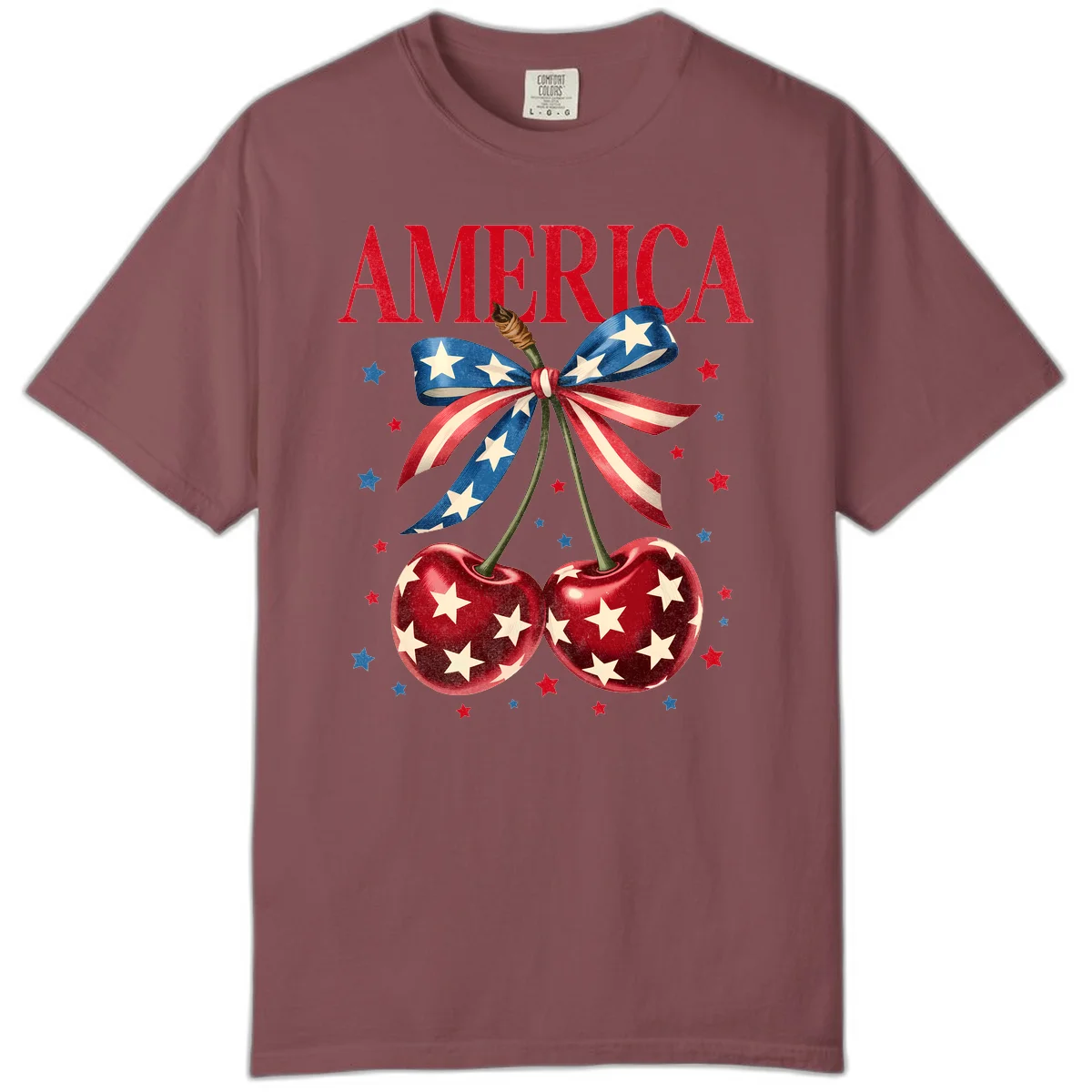 America Cherries and Stars Comfort Color in Brick