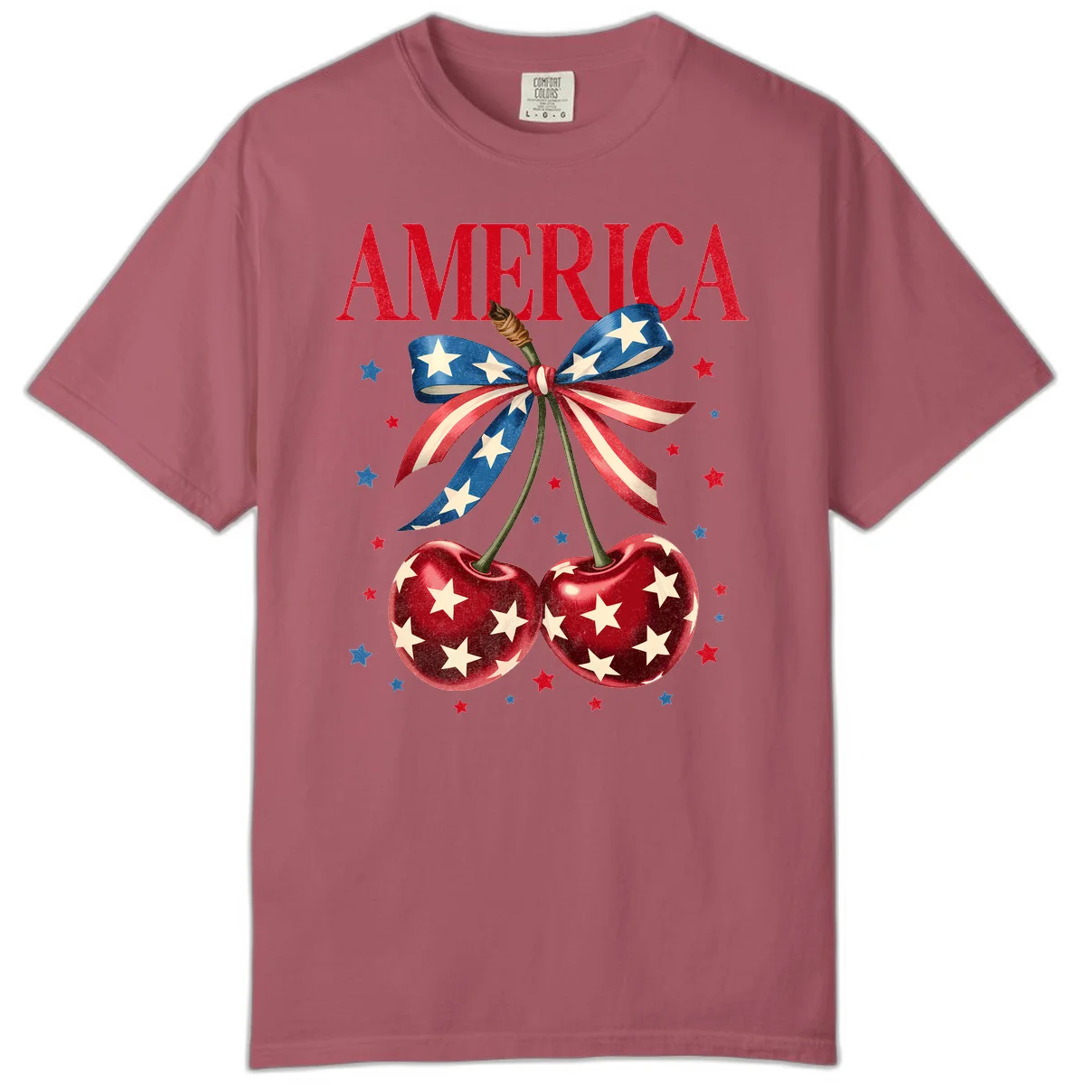 America Cherries and Stars Comfort Color in Crimson