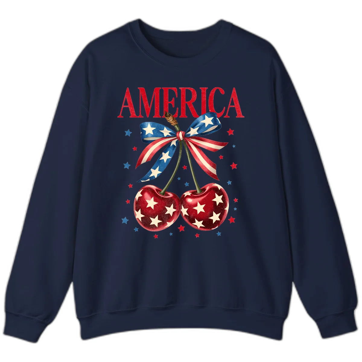 America Cherries and Stars Sweatshirt in Navy