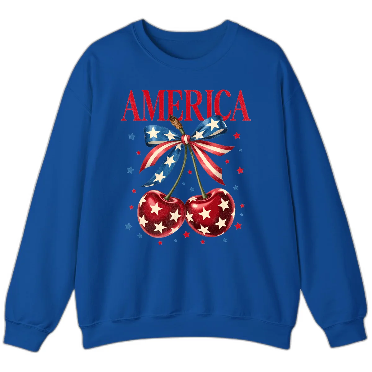 America Cherries and Stars Sweatshirt in Royal